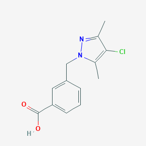 molecular formula C13H13ClN2O2 B448059 3-[(4-chloro-3,5-dimethyl-1H-pyrazol-1-yl)methyl]benzoic acid CAS No. 386705-82-4