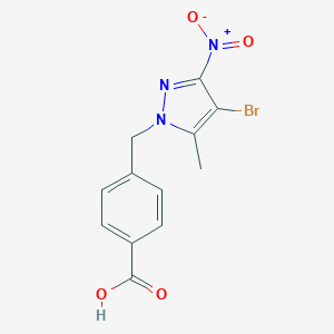 molecular formula C12H10BrN3O4 B448060 4-[(4-bromo-5-methyl-3-nitro-1H-pyrazol-1-yl)methyl]benzoic acid 