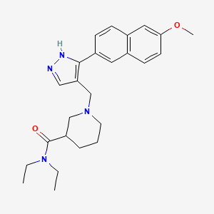 N,N-diethyl-1-[[5-(6-methoxynaphthalen-2-yl)-1H-pyrazol-4-yl]methyl]piperidine-3-carboxamide