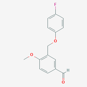 molecular formula C15H13FO3 B448061 3-[(4-Fluorophenoxy)methyl]-4-methoxybenzaldehyde CAS No. 329222-88-0