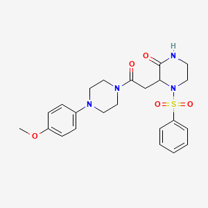 3-(2-(4-(4-Methoxyphenyl)piperazin-1-yl)-2-oxoethyl)-4-(phenylsulfonyl)piperazin-2-one