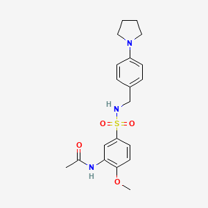 N-[2-METHOXY-5-({[4-(PYRROLIDIN-1-YL)PHENYL]METHYL}SULFAMOYL)PHENYL]ACETAMIDE