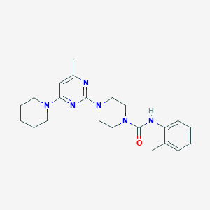 N-(2-methylphenyl)-4-[4-methyl-6-(1-piperidinyl)-2-pyrimidinyl]-1-piperazinecarboxamide