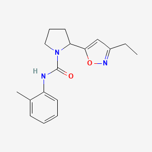 molecular formula C17H21N3O2 B4480664 2-(3-ethyl-1,2-oxazol-5-yl)-N-(2-methylphenyl)pyrrolidine-1-carboxamide 