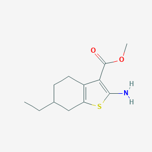 molecular formula C12H17NO2S B448070 Methyl 2-amino-6-ethyl-4,5,6,7-tetrahydro-1-benzothiophene-3-carboxylate CAS No. 351980-88-6