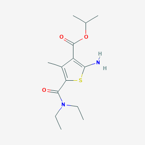 molecular formula C14H22N2O3S B448071 2-氨基-5-[(二乙氨基)羰基]-4-甲硫代苯并噻吩-3-羧酸异丙酯 CAS No. 350989-50-3