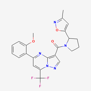 5-{1-[5-(2-Methoxyphenyl)-7-(trifluoromethyl)pyrazolo[1,5-A]pyrimidine-3-carbonyl]pyrrolidin-2-YL}-3-methyl-1,2-oxazole