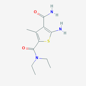 molecular formula C11H17N3O2S B448073 5-amino-N~2~,N~2~-diethyl-3-methyl-2,4-thiophenedicarboxamide 