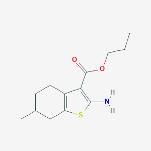 molecular formula C13H19NO2S B448074 Propyl 2-amino-6-methyl-4,5,6,7-tetrahydro-1-benzothiophene-3-carboxylate CAS No. 329222-92-6