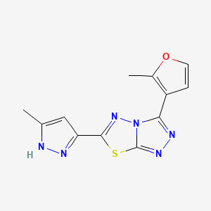 3-(2-methyl-3-furyl)-6-(3-methyl-1H-pyrazol-5-yl)[1,2,4]triazolo[3,4-b][1,3,4]thiadiazole