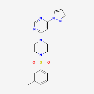 4-{4-[(3-methylphenyl)sulfonyl]-1-piperazinyl}-6-(1H-pyrazol-1-yl)pyrimidine