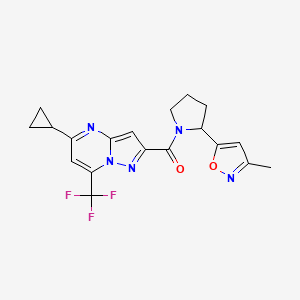 5-{1-[5-Cyclopropyl-7-(trifluoromethyl)pyrazolo[1,5-A]pyrimidine-2-carbonyl]pyrrolidin-2-YL}-3-methyl-1,2-oxazole