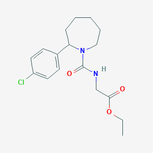 Ethyl 2-{[2-(4-chlorophenyl)azepane-1-carbonyl]amino}acetate