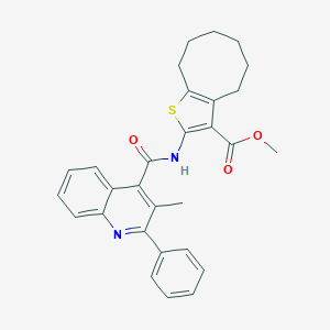 Methyl 2-{[(3-methyl-2-phenyl-4-quinolinyl)carbonyl]amino}-4,5,6,7,8,9-hexahydrocycloocta[b]thiophene-3-carboxylate