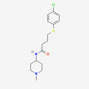 molecular formula C16H23ClN2OS B4480850 4-[(4-chlorophenyl)thio]-N-(1-methyl-4-piperidinyl)butanamide 