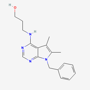 molecular formula C18H22N4O B4480852 3-[(7-benzyl-5,6-dimethyl-7H-pyrrolo[2,3-d]pyrimidin-4-yl)amino]-1-propanol 