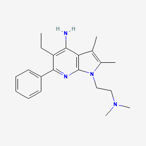 molecular formula C21H28N4 B4480885 N-[2-(4-AMINO-5-ETHYL-2,3-DIMETHYL-6-PHENYL-1H-PYRROLO[2,3-B]PYRIDIN-1-YL)ETHYL]-N,N-DIMETHYLAMINE 