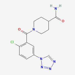 molecular formula C14H15ClN6O2 B4480899 1-{[2-chloro-5-(1H-tetrazol-1-yl)phenyl]carbonyl}piperidine-4-carboxamide 