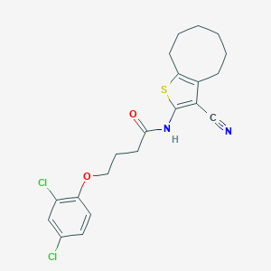 molecular formula C21H22Cl2N2O2S B448097 N-(3-cyano-4,5,6,7,8,9-hexahydrocycloocta[b]thiophen-2-yl)-4-(2,4-dichlorophenoxy)butanamide 