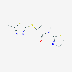 2-methyl-2-[(5-methyl-1,3,4-thiadiazol-2-yl)thio]-N-1,3-thiazol-2-ylpropanamide