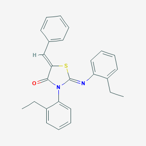 molecular formula C26H24N2OS B448101 5-Benzylidene-3-(2-ethylphenyl)-2-[(2-ethylphenyl)imino]-1,3-thiazolidin-4-one 