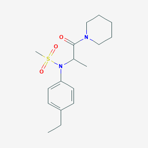 N-(4-ethylphenyl)-N-[1-methyl-2-oxo-2-(1-piperidinyl)ethyl]methanesulfonamide