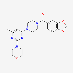 4-{4-[4-(2H-1,3-BENZODIOXOLE-5-CARBONYL)PIPERAZIN-1-YL]-6-METHYLPYRIMIDIN-2-YL}MORPHOLINE