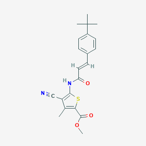 molecular formula C21H22N2O3S B448108 Methyl 5-{[3-(4-tert-butylphenyl)acryloyl]amino}-4-cyano-3-methyl-2-thiophenecarboxylate 