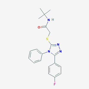 molecular formula C20H21FN4OS B448111 N-tert-butyl-2-{[5-(4-fluorophenyl)-4-phenyl-4H-1,2,4-triazol-3-yl]sulfanyl}acetamide 