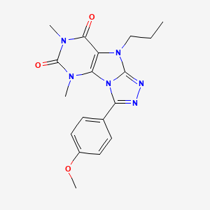 3-(4-methoxyphenyl)-5,7-dimethyl-9-propyl-5H,6H,7H,8H,9H-[1,2,4]triazolo[3,4-h]purine-6,8-dione