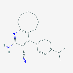 molecular formula C21H25N3 B448113 2-Amino-4-(4-isopropylphenyl)-5,6,7,8,9,10-hexahydrocycloocta[b]pyridine-3-carbonitrile CAS No. 330836-29-8