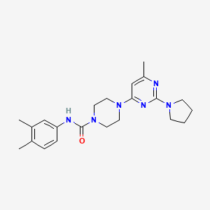 N-(3,4-Dimethylphenyl)-4-[6-methyl-2-(pyrrolidin-1-YL)pyrimidin-4-YL]piperazine-1-carboxamide