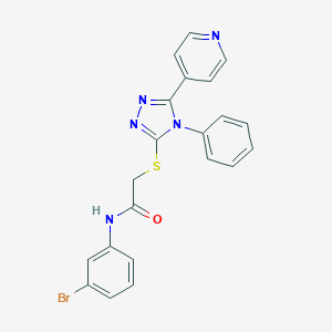 molecular formula C21H16BrN5OS B448114 N-(3-bromophenyl)-2-{[4-phenyl-5-(pyridin-4-yl)-4H-1,2,4-triazol-3-yl]sulfanyl}acetamide 