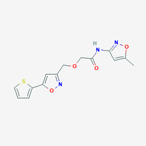 molecular formula C14H13N3O4S B4481150 N-(5-methyl-3-isoxazolyl)-2-{[5-(2-thienyl)-3-isoxazolyl]methoxy}acetamide 