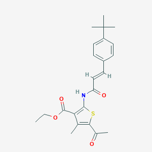 molecular formula C23H27NO4S B448119 Ethyl 5-acetyl-2-{[3-(4-tert-butylphenyl)acryloyl]amino}-4-methyl-3-thiophenecarboxylate 