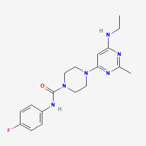 4-[6-(ethylamino)-2-methyl-4-pyrimidinyl]-N-(4-fluorophenyl)-1-piperazinecarboxamide