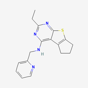 2-ethyl-N-(2-pyridinylmethyl)-6,7-dihydro-5H-cyclopenta[4,5]thieno[2,3-d]pyrimidin-4-amine