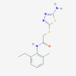 2-[(5-amino-1,3,4-thiadiazol-2-yl)sulfanyl]-N-(2-ethyl-6-methylphenyl)acetamide
