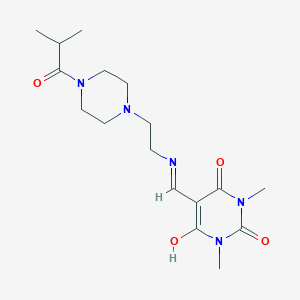 molecular formula C17H27N5O4 B448128 5-({[2-(4-isobutyryl-1-piperazinyl)ethyl]amino}methylene)-1,3-dimethyl-2,4,6(1H,3H,5H)-pyrimidinetrione CAS No. 354545-56-5