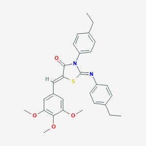 molecular formula C29H30N2O4S B448129 3-(4-Ethylphenyl)-2-[(4-ethylphenyl)imino]-5-(3,4,5-trimethoxybenzylidene)-1,3-thiazolidin-4-one 