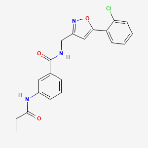 N-{[5-(2-chlorophenyl)isoxazol-3-yl]methyl}-3-(propionylamino)benzamide