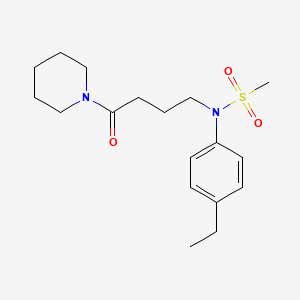 N-(4-ethylphenyl)-N-[4-oxo-4-(1-piperidinyl)butyl]methanesulfonamide