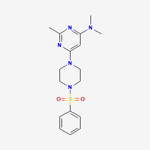 6-[4-(benzenesulfonyl)piperazin-1-yl]-N,N,2-trimethylpyrimidin-4-amine