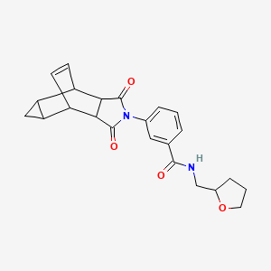 molecular formula C23H24N2O4 B4481358 3-(1,3-dioxooctahydro-4,6-ethenocyclopropa[f]isoindol-2(1H)-yl)-N-(tetrahydrofuran-2-ylmethyl)benzamide 