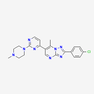 2-(4-Chlorophenyl)-7-methyl-6-[2-(4-methylpiperazin-1-yl)pyrimidin-4-yl][1,2,4]triazolo[1,5-a]pyrimidine