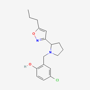 4-Chloro-2-{[2-(5-propyl-1,2-oxazol-3-YL)pyrrolidin-1-YL]methyl}phenol