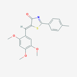 molecular formula C20H19NO4S B448139 2-(4-methylphenyl)-5-(2,4,5-trimethoxybenzylidene)-1,3-thiazol-4(5H)-one 