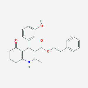 molecular formula C25H25NO4 B448141 2-Phenylethyl 4-(3-hydroxyphenyl)-2-methyl-5-oxo-1,4,5,6,7,8-hexahydroquinoline-3-carboxylate 