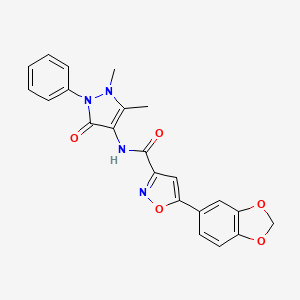 5-(1,3-benzodioxol-5-yl)-N-(1,5-dimethyl-3-oxo-2-phenyl-2,3-dihydro-1H-pyrazol-4-yl)-3-isoxazolecarboxamide