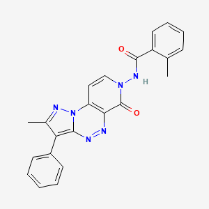 2-methyl-N-(2-methyl-6-oxo-3-phenylpyrazolo[5,1-c]pyrido[4,3-e][1,2,4]triazin-7(6H)-yl)benzamide